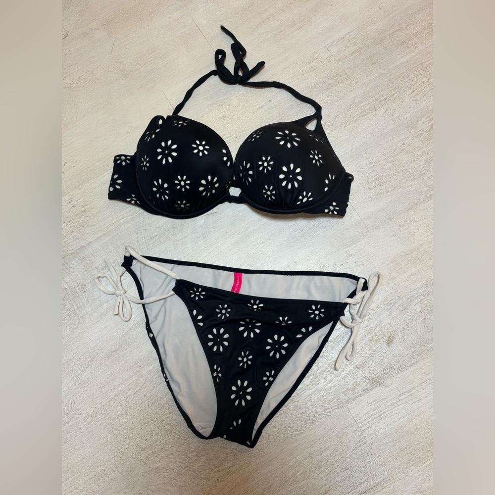 Victoria's Secret Black and White Floral Bikini